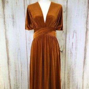 BURNT ORANGE VELVET Convertible Dress